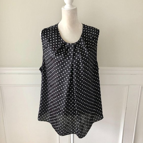 Jones New York Tops - Jones New York Black & White Polka Dot Blouse 2X